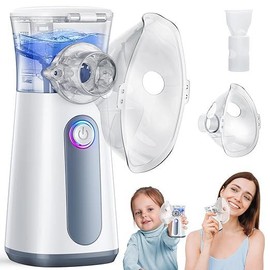 Compact Portable Nebulizer, Mesh Nebulizer, Auto-Cleaning Handheld Nebulizer, Two Ways to Use for Adults and Children with Respiratory Problems, for Home, Office, Outdoor:_Green