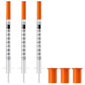 U-100 1mL/cc Lab Syringes with 30G 1/2" (12.7mm) Needle Individually Wrapped, Pack of 100