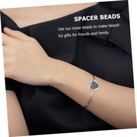 STOBOK DIY Jewelry Accessory 100pcs Metal Heart Shape Spacer Beads for Bracelet Necklace Making