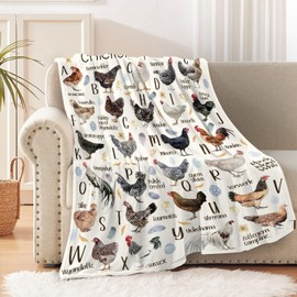Chicken Alphabet Blanket Gifts Super Soft Lightweight Flannel Blankets Throw for Kids, Adult, Suitable for Couch, Sofa, Bed, Camping, Travel All Seasons 40"x50" for Kid