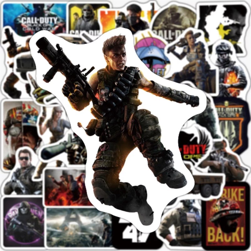 Call Of Duty 50 Calcomanias Stickers Videojuego Contra Agua