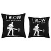 I Blow With Both Hands Leaf Blower Throw Pillow