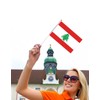 25 Packs Small Lebanon Flags on Handheld Stick，Miniature Lebanese Flag