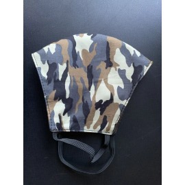 Reusable Face Mask Triple Layer Handmade Washable Cloth Camouflage Army Brown