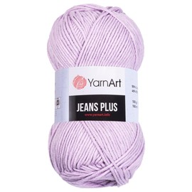 Yarn Art 1 Ball (Skein) YarnArt Jeans Plus Yarn, 55 Percent Cotton 45 Percent Polyacrylic, 100 g (3.5 oz), 160 m (174 yds), Yarn Weight: 4 : Worsted-Aran, Lilac - 19