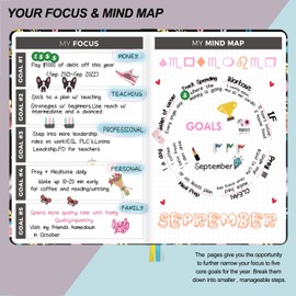 CSZYGZS - Agenda académica del programa sin fecha, agenda A5 semanal y mensual, agenda diaria en espiral, planificadores y organizadores de agenda, diversas pegatinas y páginas marcada (morado)
