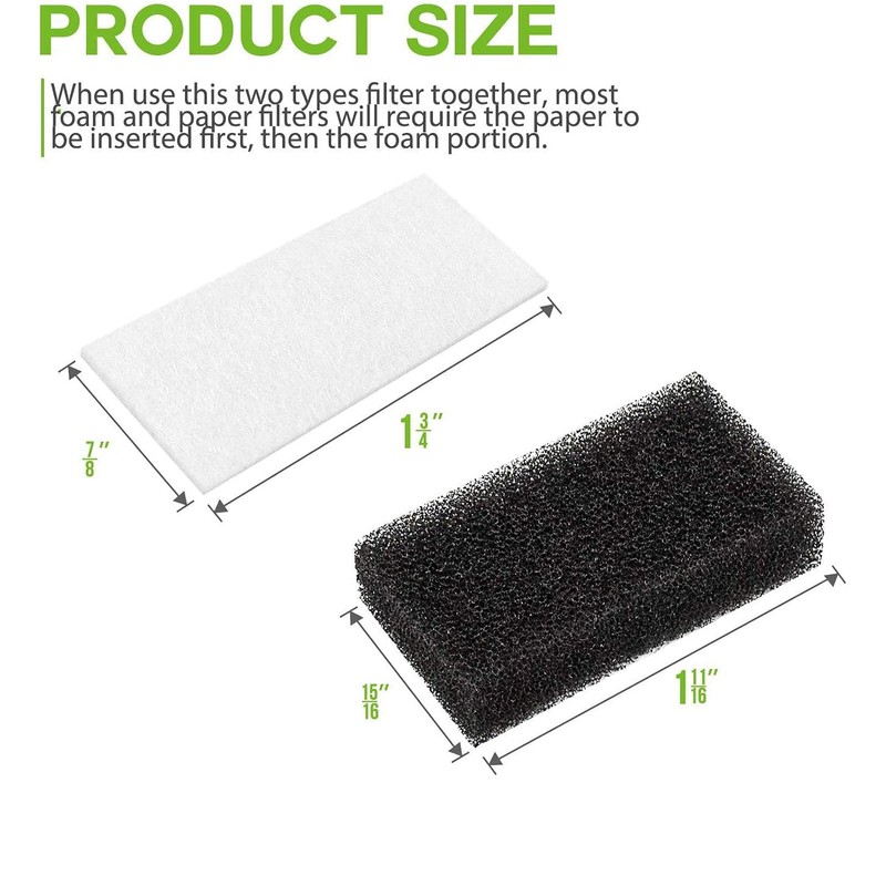 40 Packs Replacement Filters - Foam Filter and Ultra Fine