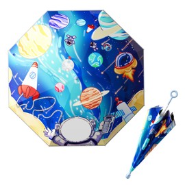 HOUSTIN Kids Umbrella – Lightweight & Fun Design with 360° Reflective Strips, Safety Anti-Pinch Mechanism, Perfect for Rain or Shine, Ages 3-10 – Ideal Outdoor Umbrella for Children (YZ)