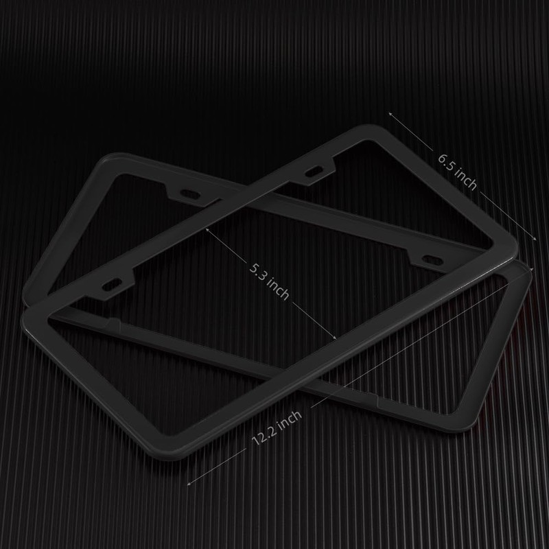 Deselen License Plate Frame, Metal Thin Stainless Steel with 2
