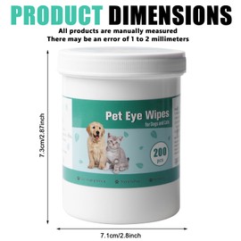 400 STK Augenpflege für Hunde und Katzen, Augenpflege Hund und Tränenfleckenentferner Hund, Augen Reinigungspads für Haustiere, Vielseitige Haustiertücher, Verhindert Augeninfektionen (2 Bottles)