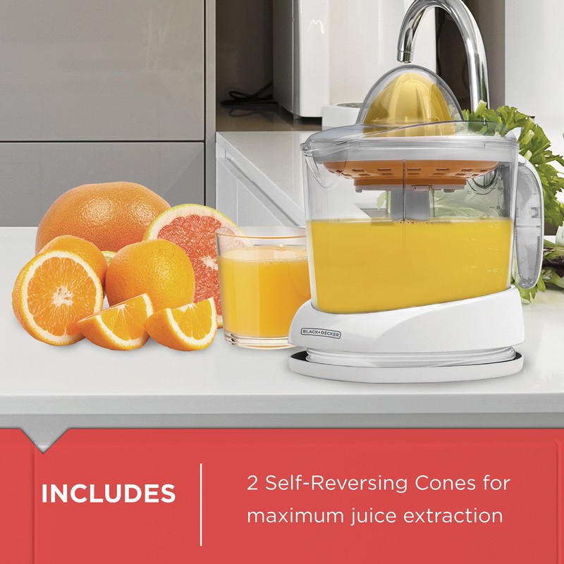 BLACK+DECKER 32oz Electric Citrus Juicer, CJ625, Pressure Activated, Adjustable Pulp