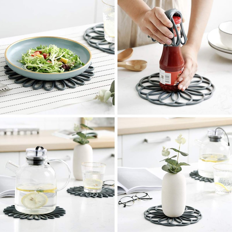Set of 3 Silicone Trivet Mat - Hot Pot Holder