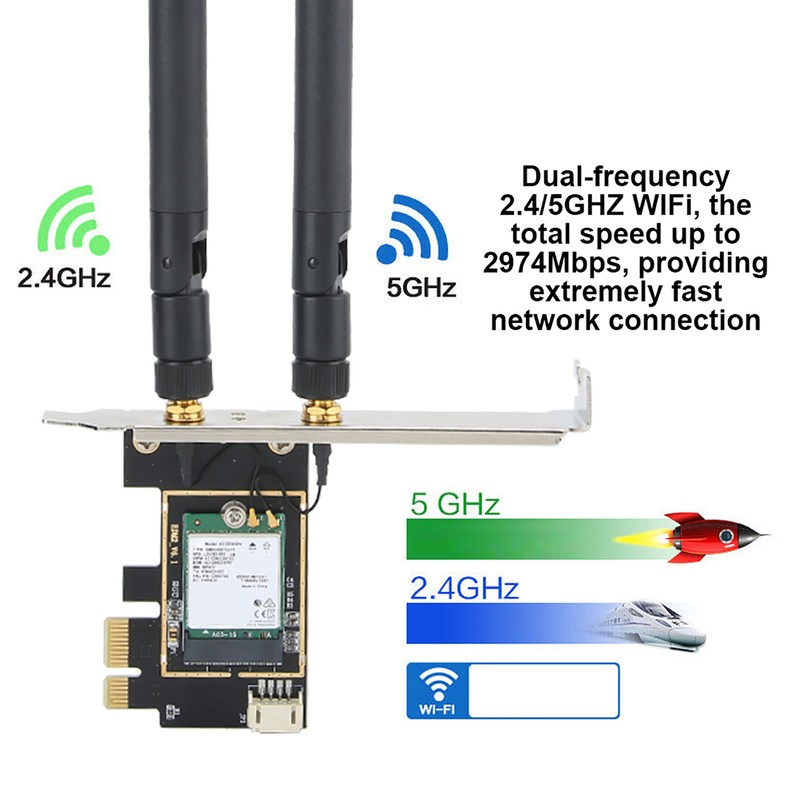 AX200 Network Card Wireless Dual Band 2974Mbps PCI E with