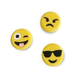 TT Sports Emoji Tennis Dampeners Set of 3 and 6 in Different Types - Vibration Damper in Emoji Design - Funny Tennis Mute (Pack of 3)