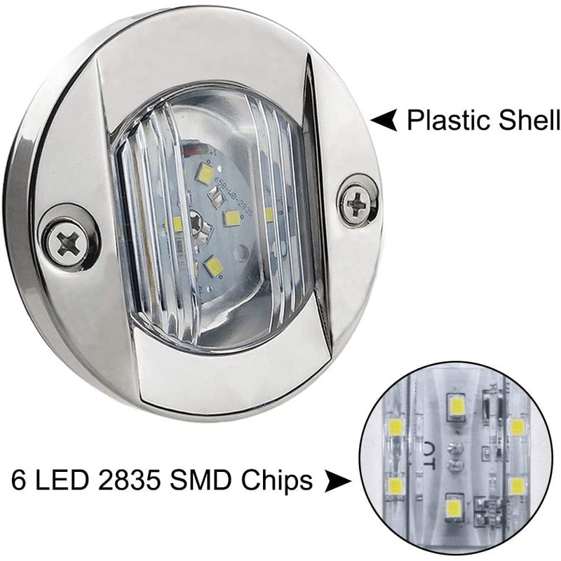 Bkinsety 4 Pack LED Boat Light 12V Round Marine Lamp