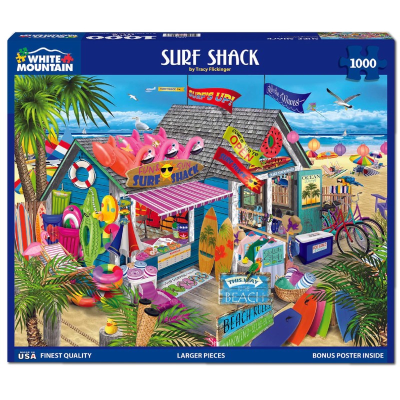 White Mountain Surf Shack 1000 Piece Puzzle for Adults Beach