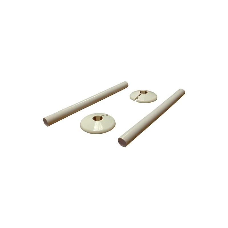 2 x Radiator Pipe Sleeve Covers and Pipe Collars in