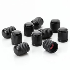 Fernline Tyre Valve Caps – 10 Pack Black Stem Covers with O-Ring Seal, Dustproof and Waterproof Caps for Car, Bike, Motorcycle, SUV and Van Tyres