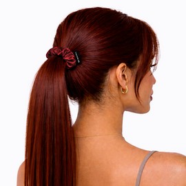 Casa Della Silk Petite Mulberry Silk Scrunchies x6 – Small – Bordeaux Red