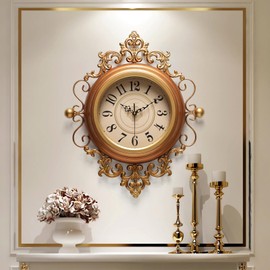FIXNEO Vintage Large Wall Clocks with Glass Cover,Digital Retro Wall Clock Battery Operated for Living Room/Bedroom/Kitchen/Farmhouse/Office Decor 19"X21"