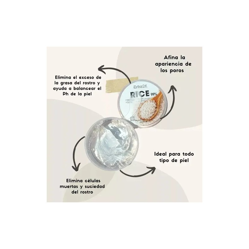 Gel Exfoliante de Arroz Rice Exfoliating Gel Face Body, Hydrating