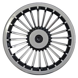 Red Hawk CAP-0002 Wheel Cover Compatible With/Replacement For E-Z-GO 19241G1, 19241G3, 31428G1 8" Turbine Black/Silver Golf Carts