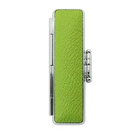 PLカラー 牛もみ革印鑑ケース 13.5－15.0ミリ用 (グリーン) ｜ 朱肉付き はんこケース 実印 銀行印 認印 ワンタッチ おしゃれ 男性 女性 軽量