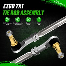 Golf Cart Tie Rod Assembly Fits EZGO Gas & Electric Golf Carts Years 2001-Up, EZGO TXT Tie Rod and End (Left and Right) Durable Aluminum Alloy, OEM# 70876-G02 70902-G01 70902-G02 01069-G01 01069-G02