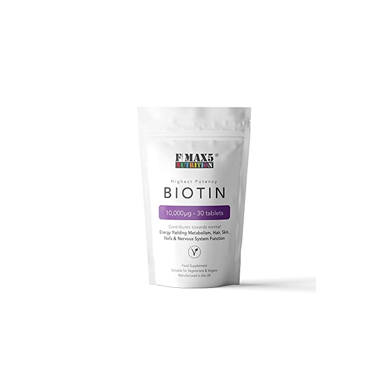 Biotin Hair Growth Supplement, 30-365 Tablets (1 Month to Full