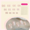 RUOKEXIN Short Press on Nails French Tip Fake Nails Square