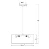 Modern 3-Light White Drum Pendant Light Fixture, 16''Nickel Fabric Shade,