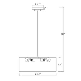 Modern 3-Light White Drum Pendant Light Fixture, 16''Nickel Fabric Shade, Acrylic Diffuser,Hanging Ceiling Lights,Simple Mid-Century Chandelier for Entryway,Hallway,Dining Room,Bedroomand Foyer