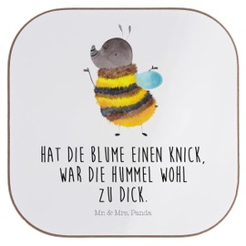 Mr. & Mrs. Panda Square Coaster Bumble Bee Fluffy Gift Bee Funny Sayings Drinks Coasters Good Mood Cute Animal Motifs