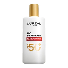 L'Oréal Paris UV Defender Fluido Invisible FPS 50+, Protección solar facial ligero, previene y reduce manchas y arrugas, con Ácido Hialurónico 40ml