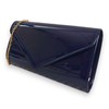fi9 Patent Leather Bridal Wedding Evening Party Clutch Bag Navy