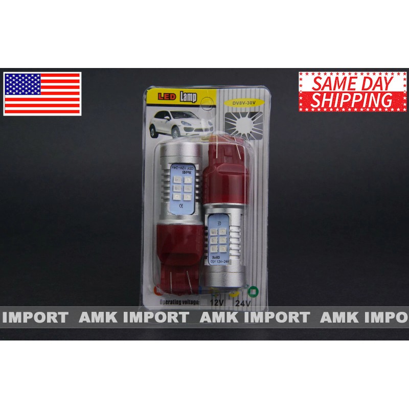 Luminia 2X 7440 7443 Red LED Strobe Blinking Flashing Brake