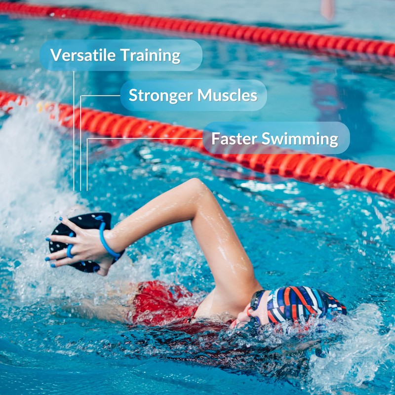 Sporti Power Swim Paddles - Swimming Training Hand Paddles -