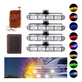 PUNKZZ Luz Faro Estrobo De Parrilla Delantera Para Auto Emergencia