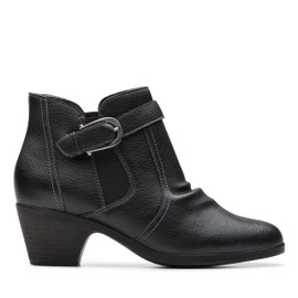 Clarks Women's Emily2 Opal Ankle Boot, Black Leather, 11