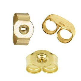 1 x Pair(2) Small 9ct Gold Butterfly Earring Backs Scrolls Push Fit .375 (4mm x 3mm)