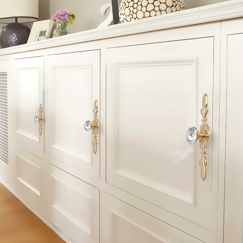 6-PCS Crystal Drawer Knobs Modern Glass Cabinet Knobs Diamond Drawer