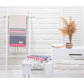 Bersuse 100% Cotton - Nova Turkish Towel - Black-Beige