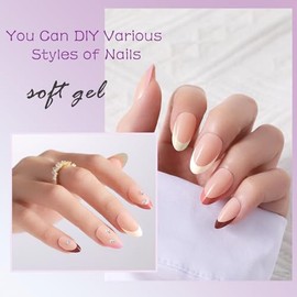 Dsixnails 150 Uñas Postizas En Tonos De Piel Para Mujer 5 Estilos Almendra Punta Francesa Suave Uñas Postizas Cortas De Gel Uñas Acrílicas Prefrancesa