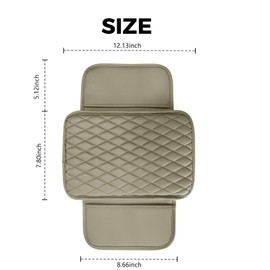 Upgraded Car Center Console Cover, Microfiber Leather Car Armrest Cover with 2 Storage Bags, Universal Console Armrest Cover Protector Pad Cushion for Most Car Vehicle Truck SUV (Beige)