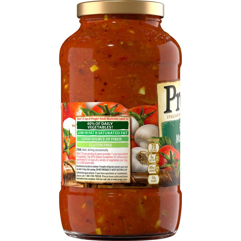 Prego Pasta Sauce, Mushrooms, 24 oz