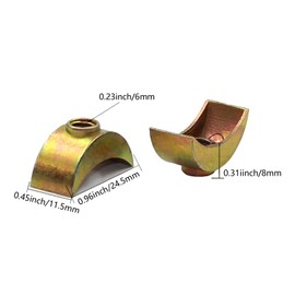 16 PCS Half Moon Nuts Spacer Bronze Nuts Spacer,Nut Connector,Frame Spacers,M6 Half Moon Nuts Washer Spacer Furniture Hardware Accessories for Furniture Wardrobe Bed Frame Connect