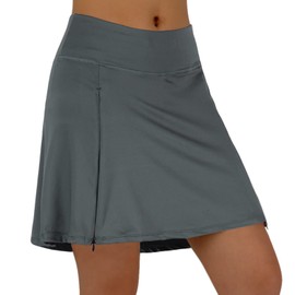 beroy Falda de ciclismo transpirable y de secado rápido para mujer, falda de ciclismo con acolchado 3D, Gris/rosado, M