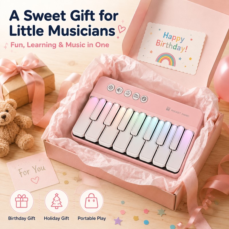Kids Mini Piano Toy for Early Music Learning – Rainbow