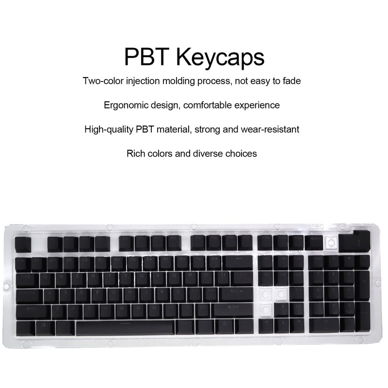 PBT Keycaps Ergonomic Design Oil Resistant Colorful 108 Key Video