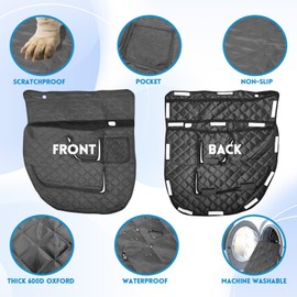 nuoozy Dog Car Door Protector Compatible with Ford F-150 2015 2016-2021 2022 2023 Thickening Pet Vehicle Door Guard Cover with Storage Pocket Anti-Scratch Nonslip Machine Washable Black (2 Pack)